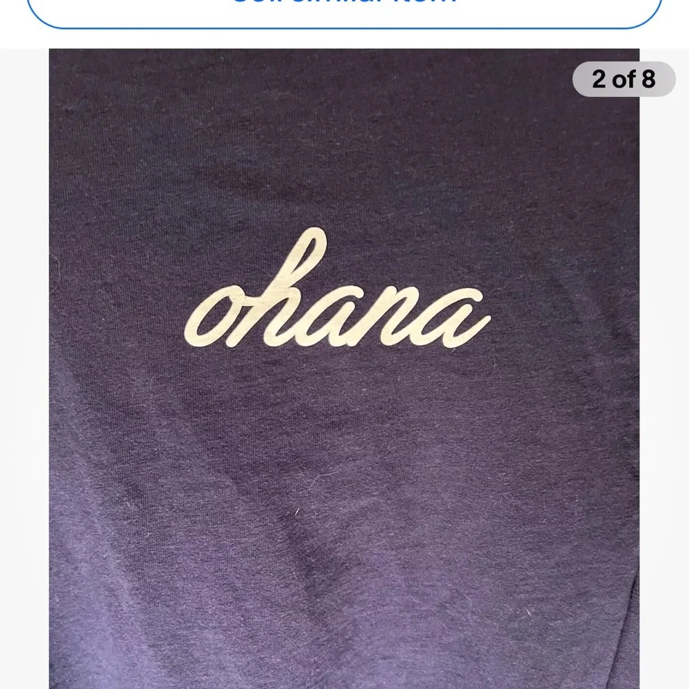Disney Stitch OHANA Long Sleeve Top Medium Juniors 7/8 Girls Large Graphic - Picture 2 of 8